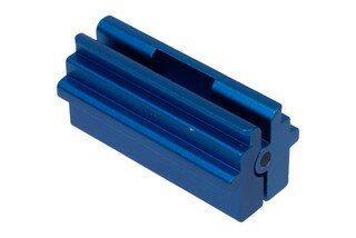 NcSTAR VISM Vice Block Tool for 1911 Slides has a anodized blue finish.